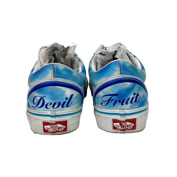 VANS x One Piece Old Skool-Women\'s 8.5/Mens 7-Devil Fruit-Blue Anime Skate Shoes main image 6